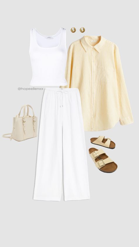 @hopeellenxx  linen trousers, lightweight trousers, summer, fashion, style. #summer #summerstyle #fashion #fashioninspo #outfit #outfitideas #ootd #summeraesthetic Interrailing Outfits, White Linen Trousers Outfit, Linen Trousers Outfit, Beige Clothes, White Linen Trousers, Fashion Style Summer, Trousers Outfit, Summer Holiday Outfits, Trouser Outfit