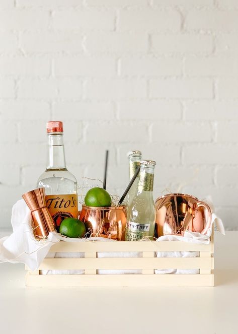 Mule Gift Basket, Moscow Mule Gift Basket, Alcohol Basket, Cocktail Gift Basket, Moscow Mule Gift, Drink Basket, Alcohol Gift Baskets, Liquor Gift Baskets, Auction Gift Basket Ideas