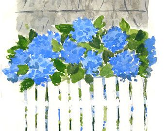 Art Stationery Home & Gift with a Fresh Feminine by AThingCreated Nantucket Hydrangea, Watercolor Wall Decor, Wall Decor Interior Design, Hydrangeas Art, Cute Wall Art, Watercolor Hydrangea, Hydrangea Print, Watercolor Wall, Painting Watercolor