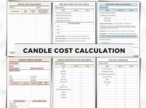 Light Up Your Candle Business Success With Practical Planning - Simplify Your Operations And Achieve More With Less Stress. ⭐️ WHAT'S INCLUDED ✔ 60+ Unique Pages Covering Everything You Need ✔ 4 Color Variations - Peach Pink, Blue, Cream, And White ⭐️ Pages Included ⭐️ Sections/Departments ⭐️ ✅ Candle Development ✅ Candle Testing ✅ Candle Cost Calculation ✅ Dates & Planners ✅ Inventory Management ✅ Business Marketing ✅ Finance And Budgets ✅ Important Documents Product Pricing Worksheet, Candle Recipe, Candle Science, Cost Calculator, Business Plan Template Free, Candle Making Business, Food Candles, Inventory Management, Candle Maker