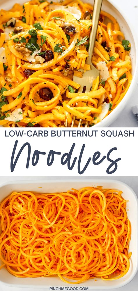 Butternut Squash Zoodles, Butternut Squash Zoodles Recipe, How To Cook Butternut Squash Noodles, Butternut Squash Noodles Recipes Healthy, Butternut Squash Noodles Recipes, Butternut Noodles, Vegan Butternut Squash Recipes, Squash Noodles Recipes, Butternut Squash Spaghetti