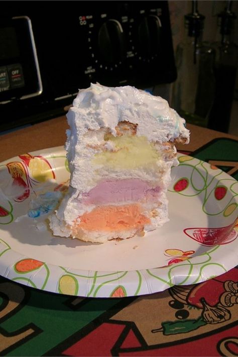 Rainbow Sherbet Cake | "This cake is beautiful and delicious. I served it at my best friend's wedding shower, and everyone was impressed." #dessertrecipes #dessertideas #dessertdishes #dessertinspiration #frozendesserts #icebox #iceboxdessert #nobakedessert Sherbet Cake, Angel Food Cake Desserts, Icebox Desserts, Orange Raspberry, Raspberry Sherbet, Lime Sherbet, Rainbow Sherbet, Homemade Popsicles, Angel Cake