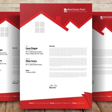 Real Estate Letterhead Real Estate Letterhead, House Brochure, Lettering Aesthetic, Company Letterhead Template, Company Letterhead, Letterhead Template, Letterhead Design, Stationary Set, Graphic Design Background Templates