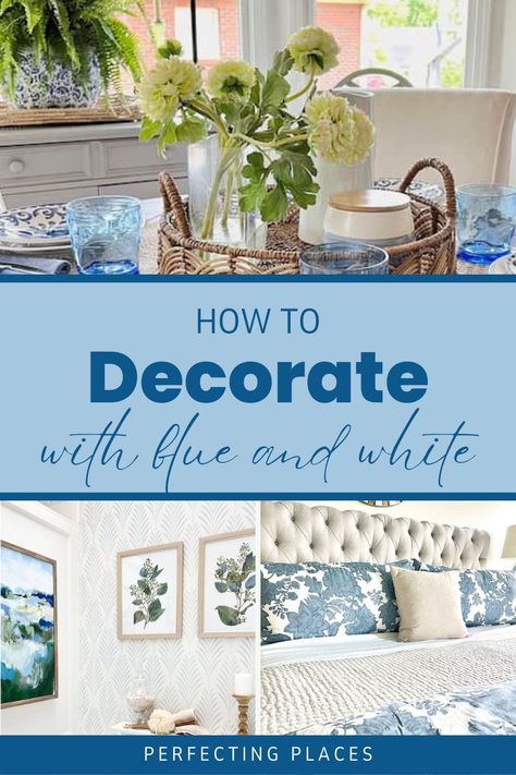 Transforming the way you live has never been more enjoyable. Dive into a world of timeless blue and white style with these design ideas, expert advice, and creative inspiration to make your home a true reflection of your unique personality. Blue And White Decorating Ideas, White Decorating Ideas, Decorating With Blue, Decorating With Blue And White Porcelain, Chinese Bedroom, Blue And White Bedroom, Blue And White Home Decor, White And Blue Decor, Blue And White Home