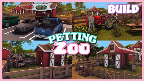 Sims 4 Zoo Cc, Sims4 Builds, Sims Pets, Mini Goats, Sims 4 Black Hair, Chicken Pen, Petting Zoo, Puppy Play, Sims 4 Build