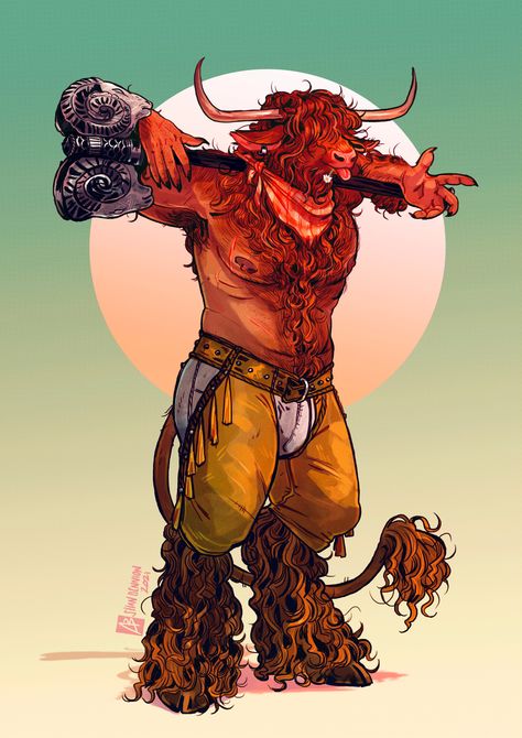 Minotaur Art, Dungeons And Dragons Art, It's Coming, Fantasy Races, Character Poses, Illustration Character Design, Dnd Characters, Character Portraits, Fantasy Character Design