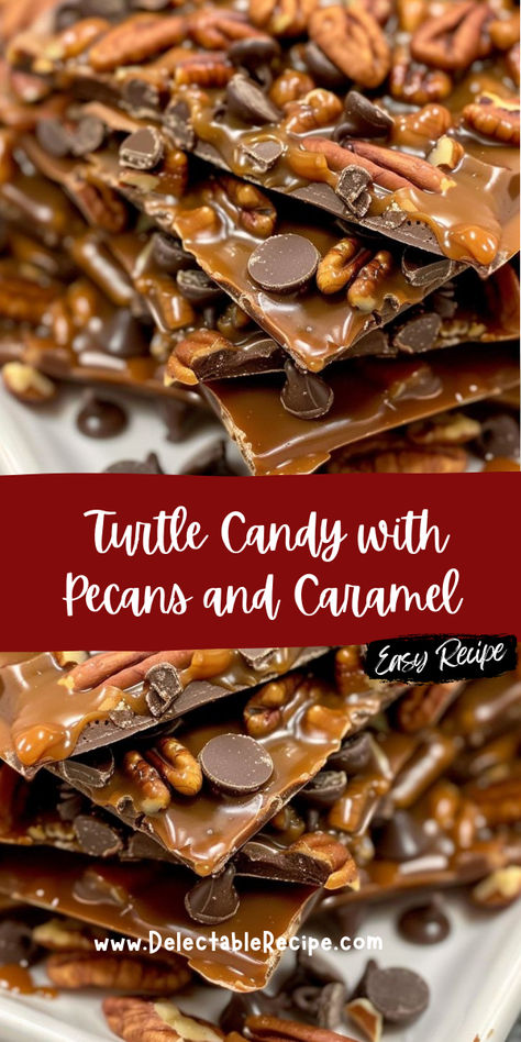 Pecan Caramel Turtle Candy Bars, Turtle Bark Recipe Caramel Pecan, Caramel Pecan Candy, Texas Millionaire Candy Recipe, Crockpot Turtles Pecan Candy, Turtle Candy With Pecans And Caramel, Turtle Bark Recipe, Nut Cups Recipe, Millionaire Candy Recipe