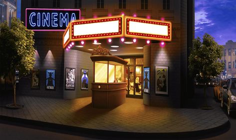 Anime Movie Theater Background, Episode Backgrounds Outside, Greenscreen Ideas, Gacha Background, Episode Interactive, Episode Interactive Backgrounds, Anime Places, Episode Backgrounds, Anime City