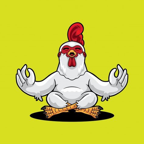 Beginner Yoga Workout, Chicken Pictures, Cartoon Chicken, Character Cartoon, Chicken Art, Vector Character, A Chicken, Classic Cartoons, Yoga For Beginners