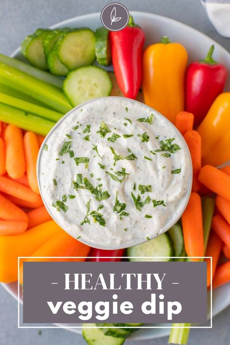 The best easy Veggie Dip that is healthy and done in under 5 minutes! This greek yogurt dip is perfect for snacking on or serving at a party. No sour cream or cream cheese needed in this low calorie, keto friendly dip. Sour Cream Veggie Dip, Yogurt Dip For Veggies, Easy Veggie Dip, Healthy Appetizers Dips, Greek Yogurt Veggie Dip, Low Calorie Keto, Veggie Dips, Healthy Veggie Dip, Veggie Dip Recipe