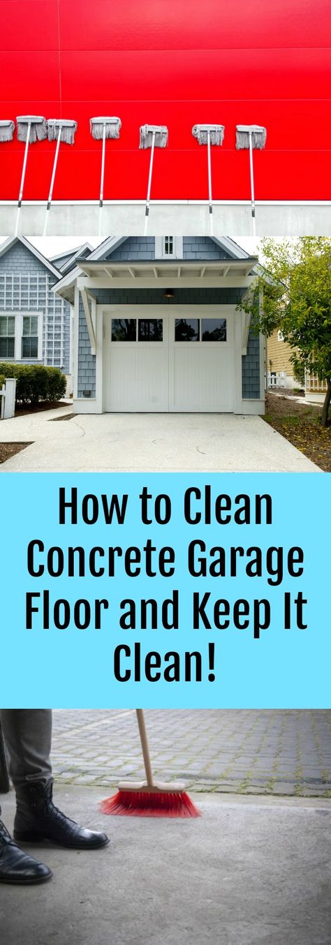 How to Clean Concrete Garage Floor and Keep It Clean Cleaning Garage, Clean Garage Floor, Organization Garage, Garage Boden, Clean Concrete, Concrete Garage, Garage Floors, Hardwood Floor Cleaner, Clean Garage