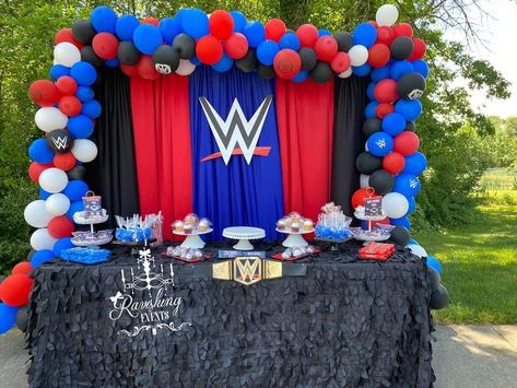 Wwe Birthday Party Ideas Decoration Diy, Wwe Party Decorations, Wwe Birthday Party Ideas Decoration, Wrestlemania Party, Wwe Birthday Party Ideas, Wwe Party, Wwe Birthday Party, Wwe Birthday, Sonic Birthday Parties