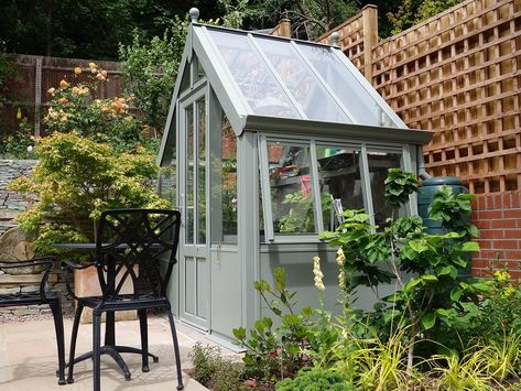 Small Glass Greenhouse, Small Garden Greenhouse, Greenhouse Decor, Glass Greenhouse, Lean To Greenhouse, Greenhouse Shed, Green Houses, Backyard Greenhouse, Small Greenhouse