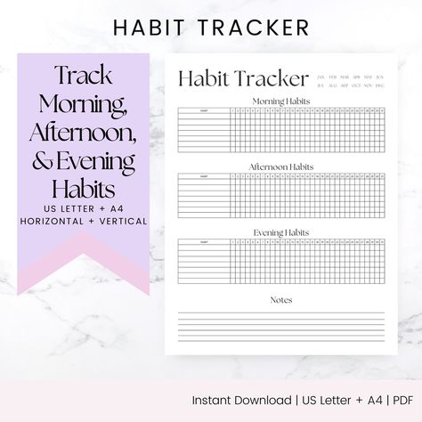 Monthly Habit Tracker & Routine Builder - Payhip Monthly Habits, Habits Of Successful Women, Routine Tracker, Printable Habit Tracker, Ways To Be Healthier, Schedule Organization, Day Schedule, Habits Of Successful People, Morning Habits