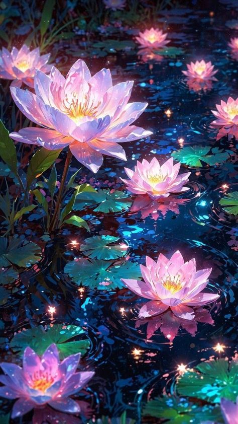 Lotus Flower Wallpaper, Lotus Wallpaper, Pretty Wallpapers Tumblr, Dreamy Artwork, Fantasy Wall Art, Soyut Sanat Tabloları, Pretty Landscapes, Cool Wallpapers Art, Beautiful Landscape Wallpaper