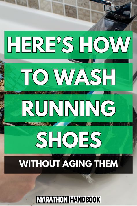 When you get a new pair of running shoes right out of the box, the shoes and shoelaces are bright and fresh and just begging you to lace them up and go for a run.     However, after muddy trail runs or logging in miles on the road, those once bright, clean running shoes now have stubborn stains in the shoe’s upper, dirt buildup in the grooves of the outsole, shoelaces with grime in the eyelets, and a general stale smell. How To Style Running Shoes, Cleaning Running Shoes, How To Wash Running Shoes, How To Clean White Running Shoes, How To Clean Running Shoes, Clean Running Shoes, Ultra Marathon Training, Shoe Dryer, Running Group