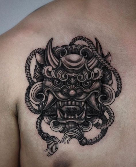 Foo Dog Face Tattoo, Dragon Koi Tattoo Design, Foo Dog Tattoo Design, Black Line Tattoo, Foo Dog Tattoo, Koi Tattoo Design, Egyptian Tattoo Sleeve, Samurai Tattoo Design, Skull Sleeve Tattoos