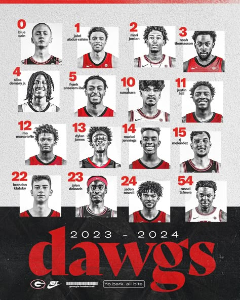 Sports Roster Graphics, Starting Lineup Graphic, Basketball Social Media, Game Day Post, Georgia Basketball, Team Lineup, Sports Marketing Design, Poster Bola, Basketball Graphics