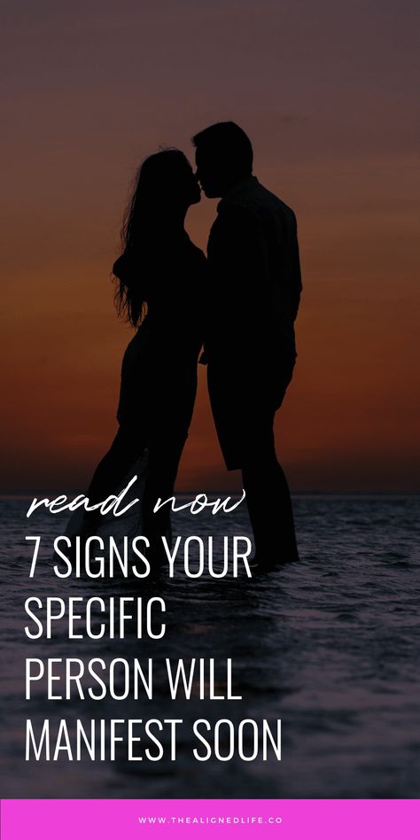 Are you manifesting your SP? Have you experienced any of these signs? Read 7 Signs Your Specific Person Will Manifest Soon | thealignedlife.co | how to manifest love, attract specific person, attract love, love manifestation tips Attract Specific Person, Manifesting Sp, Love Manifestation, Manifest Love, Manifestation Tips, Law Of Attraction Love, Specific Person, Attract Love, Law Of Attraction Quotes