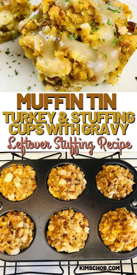 Leftover Turkey Stuffing Muffins, Stuffing Cups, Leftover Stuffing Recipes, Turkey Muffins, Hot Pocket Recipes, Stuffing Balls Recipe, Turkey And Stuffing, Thanksgiving Turkey Leftovers, Turkey Stuffing