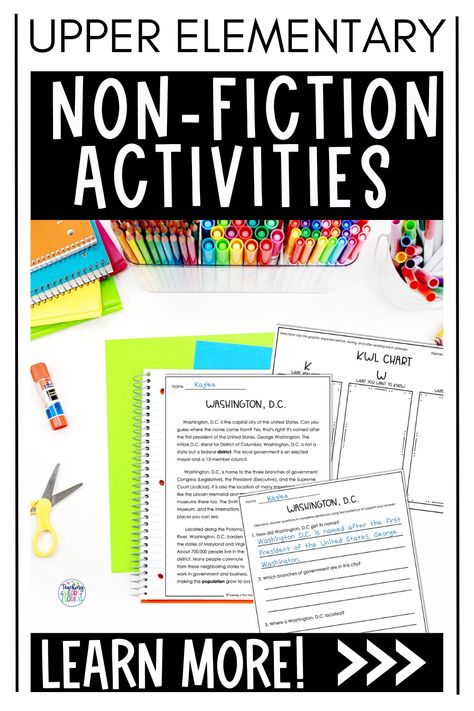 Looking for ways to get your students excited about non-fiction reading? Check out my latest blog post for great non-fiction reading strategies & activities that are sure to spark their interest! Non-fiction reading can sometimes be a tough sell, especially for students who may be drawn to fiction. But, with the right strategies and activities, you can help your upper elementary students develop a love for non-fiction reading. CLICK HERE to learn more! Close Reading Anchor Chart, Active Reading Strategies, Upper Elementary Reading, Reading Response Activities, Close Reading Activities, Reading Stations, Teaching Essentials, Non Fiction Books, Reading Anchor Charts