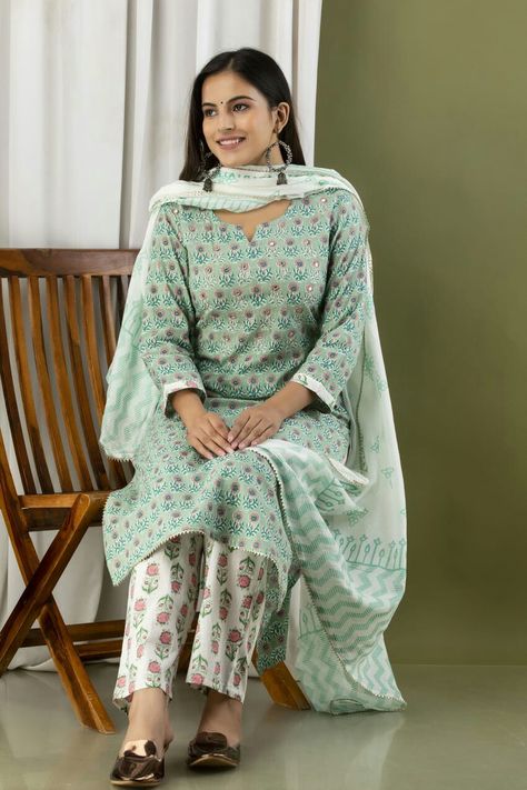 Women kurta sets with dupatta Kurti Pant, Suit Collection, Summer Suit, Kurtis With Pants, Printed Kurti, Dupatta Set, Zari Work, Kurta With Pants, Summer Suits