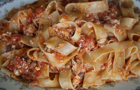 Just wanted to share this delicious recipe from Lidia Bastianich with you - Buon Gusto! MAFALDE WITH RICOTTA AND MEAT RAGÙ Lydia Bastianich Recipes Italian, Lydia Bastianich Recipes, Lidia Bastianich Recipes Lydias Italy, Lidia Bastianich Recipes, Lydia Bastianich, Lidias Italy Recipes, Lidia's Recipes, Italy Recipes, Meat Ragu