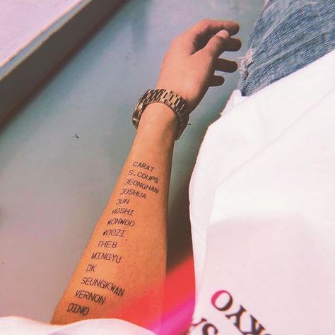 ❤ #Minghao #Seventeen #SVT #Tattoo The8 Jeonghan, The8 Instagram, Jeonghan Wonwoo, Partner Tattoos, Kpop Tattoos, Xu Minghao, Vernon Seventeen, Seventeen The8, Seventeen Wonwoo