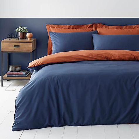 Navy And Burnt Orange Bedding, Blue And Copper Bedroom, Navy Copper Bedroom, Navy And Copper Bedroom, Navy And Burnt Orange Bedroom, Orange And Navy Bedroom, Navy And Orange Bedroom, Bedroom Mustard, Orange Bedrooms