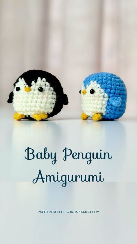 Here is my version of baby penguin amigurumi. Please check my blog GratiaProject.com Crochet Penguin Pattern Free, Penguin Amigurumi Pattern, Crochet Advent Calendar, Penguin Crochet Pattern, Penguin Amigurumi, Yarn Animals, Crochet Penguin, Penguin Pattern, Keychain Crochet