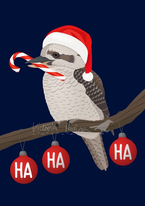 Australia Christmas Aesthetic, Aussie Christmas Decorations, Xmas Office Decoration, Australian Xmas, Australian Christmas Decorations, Xmas Artwork, Kitchy Christmas, Australian Kookaburra, Christmas Australia