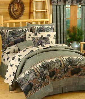 20% -30% Off Reg. Prices - The Bears Bedding Collection Log Cabin Bedding, Rustic Comforter Sets, Country Comforter, Bear Bedroom, Cabin Bedding, Bedroom Adult, Lodge Bedding, Rustic Comforter, Bear Bed