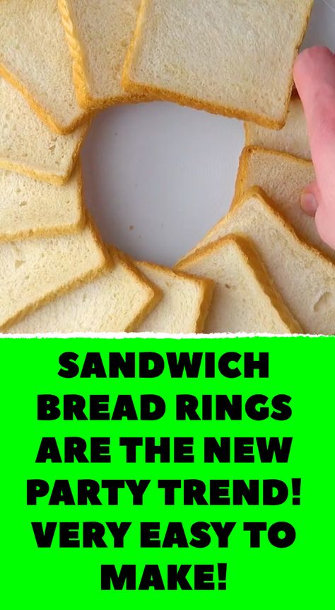 Sandwich bread rings are the new party trend! Very easy to make! How To Serve Bread At A Party, Sandwich Trays Party Platters, Sandwich Platters For Parties, Sandwich Ring, Bread Ring, Amazing Food Platters, Jam Toast, Sandwich Platter, Keto Appetizers