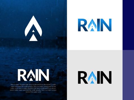 Rain logo by Aktudarawbd Rain Logo Design, Rain Logo, Water Logo, Water Droplets, Fiber Arts, Rain Drops, Design Interior, Karaoke, Global Community