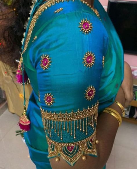 Blows Work Designs Latest, Latest Aari Work Designs, Latest Bridal Aari Work Blouse Designs, Aari Blouse Sleeves Design, Aari Bridal Blouse Designs Latest, మగ్గం Work Blouse Designs, Blouse Designs Latest Embroidery Work, Aari Sleeve Designs, Hand Work Blouse Design For Silk Saree