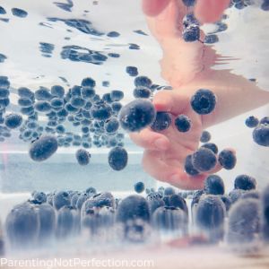 How to set up Blueberry Water Play & "Blueberries for Sal" - Parenting Not Perfection Blueberries For Sal, Blueberry Water, Childcare Teacher, Sink Or Float, Infant Room, Blue Drawings, Messy Play, Water Play, Floating In Water