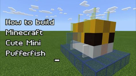 Minecraft Pufferfish Build, Minecraft Fish Build, Minecraft Mini Games To Build, Minecraft Pufferfish, Build Minecraft, Minecraft Banners, Minecraft Survival, Puffer Fish, Minecraft Projects