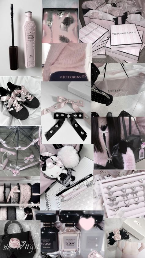 soft pink & black collage Black And Pink Girly Aesthetic, Black And Pink Collage, Goth Princess Aesthetic, Black And Pink Coquette, Pink Acubi, Black And Pink Aesthetic, Black Princess Aesthetic, 2000s Stuff, French Girly