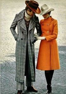 vintage winter coats plaid and orange 1970s Coat, 1970 Fashion, 1970s Women, Orange Coat, Fashion 1970s, 60s 70s Fashion, Fashion 70s, Lauren Hutton, Seventies Fashion