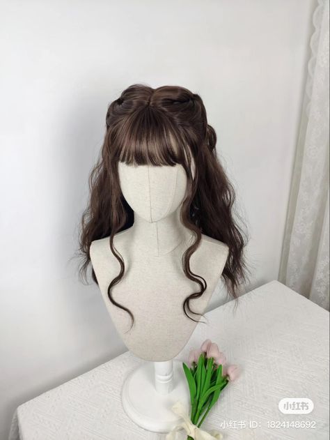 Long Messy Hair, Pretty Hair Cuts, Bow Hairstyles, Fashion Haircut, Aesthetic Hairstyles, Hair Style Korea, Hair Inspiration Long, Flower Crown Hairstyle, Cute Ribbon