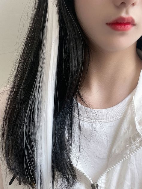 White  Collar  Synthetic Fiber  Clip-In Hair Extensions Embellished   Wigs & Accs White Hair Extensions Clip In, White Clip In Hair Extensions, White Extensions Hair, Laudna Cosplay, White Hair Extensions, Hair Stripping, Girl Cosplay, Hair Streaks, Character Inspired Outfits