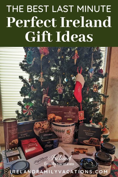 Christmas Tree and Gifts. With Text Reading: The Best Last-Minute Irish Gifts to Give in 2024. Ireland Souvenirs, Ireland Places To Visit, Ireland With Kids, Life Gifts, Best Of Ireland, Whiskey Cake, Ireland Itinerary, Ireland Travel Guide, Ireland Vacation