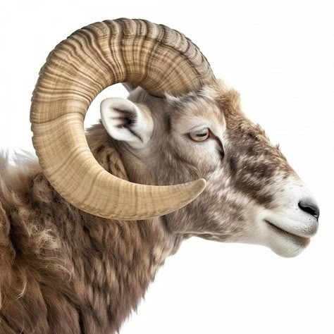 Profile of a noble ram ram with large ho... | Premium Psd #Freepik #psd #lamb #sheep #sheep-farm #wildlife Sheep Side Profile, Borrego Cimarron, Ram Animal, Sheep Drawing, Big Horn Sheep, Painting References, Ram Ram, Ram Head, Cow Horns