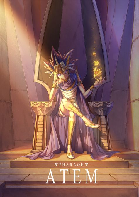 Siaoyu, Yu-Gi-Oh! Duel Monsters, Yu-Gi-Oh!, Pharaoh Atem, Yami Yugi, Glowing Object, Throne, Sitting On Throne, Armlet, Egyptian Clothes, Pixiv, Fanart Millenium Puzzle, Atem Yugioh, Pharaoh Atem, Anime Egyptian, Yugioh Yami, Yami Yugi, Yugioh Monsters, Egyptian Pharaoh, Yugioh Cards