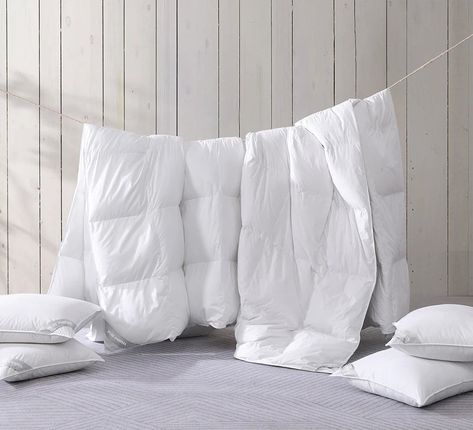 What is Baffle-Box Construction? Washed Linen Duvet Cover, Box Construction, Striped Duvet, Striped Duvet Covers, Best Sleep, White Goose, Simple Bed, White Duvet, Reversible Duvet Covers