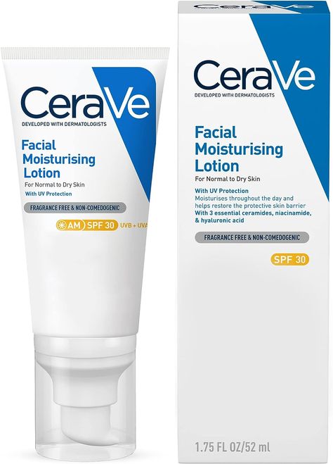 AMAZON DEAL - Great general moisturiser

CeraVe AM Facial Moisturising Lotion SPF30 with Ceramides for Normal to Dry Skin 52 ml Cera Ve Moisturizing Cream, Cera Ve, Cerave Moisturizing Lotion, Hydrating Cleanser, Lightweight Moisturizer, Face Lotion, Best Moisturizer, Moisturizer With Spf, Moisturizing Cream