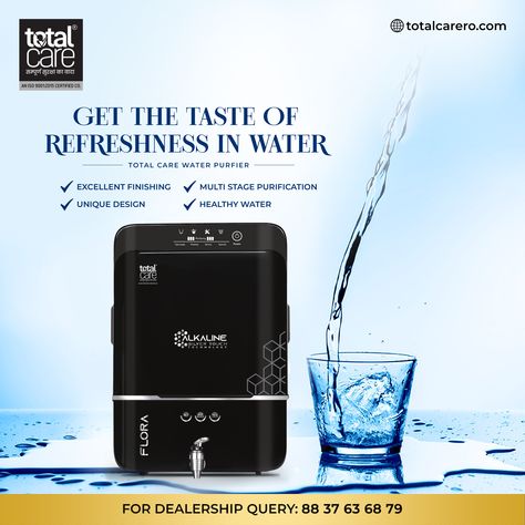 Get the taste of refreshness in water #TotalCare #WaterPurifier Total Care Geyser & RO Water Purifier . . Get in touch with us: 💌: globalwater123@gmail.com 🌐: www.totalcarero.com 📱: +91- 88376-36879 https://wa.link/8sijwt . . . . . . . . . . . #totalcare #tdscontroller #waterpurifier #waterfilter #water #purewater #cleanwater #waterpurification #airfilter #totalcarero #totalcare #totalro #totalcaregeyser #swissfilter #swissro #healthylifestyle #waterfiltration #totalcare #RO #ROWholesaler #to Water Purifier Ads, Water Purifier Design, Ro Purifier, Marketing Ads, Ro Water Purifier, Ads Design, Healthy Water, Water Purification, Pure Water