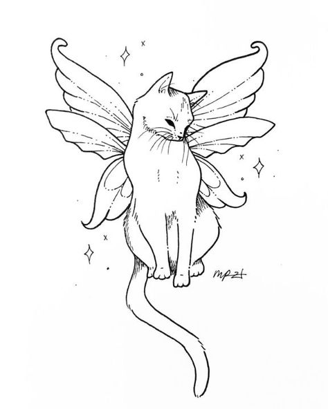 Fairy Cat Tattoo, Cat Tattoo Design, Fairy Cat, American Traditional Tattoo Ideas, Traditional Tattoo Ideas, Tattoo Stencil Outline, Fairy Tattoo, Tattoo Portfolio, Tattoo Design Book