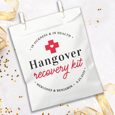 Hangover Recovery Kit Personalized Wedding  Favor Bag Wedding Favours Hangover Kit, Hangover Recovery Kit, Patriotic Wedding, Party Favors Wedding, Bachelorette Favors, Hangover Kit, Best Wedding Favors, Wedding Favor Bags, Favors Wedding