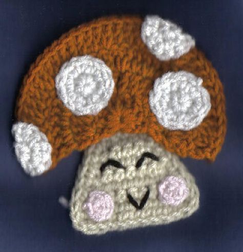 Mushroom Applique, Crochet Cupcake, Crochet Garden, Crochet Embellishments, Crochet Fairy, Crochet Snowman, Crochet Mushroom, Crochet Food, Crochet Fall